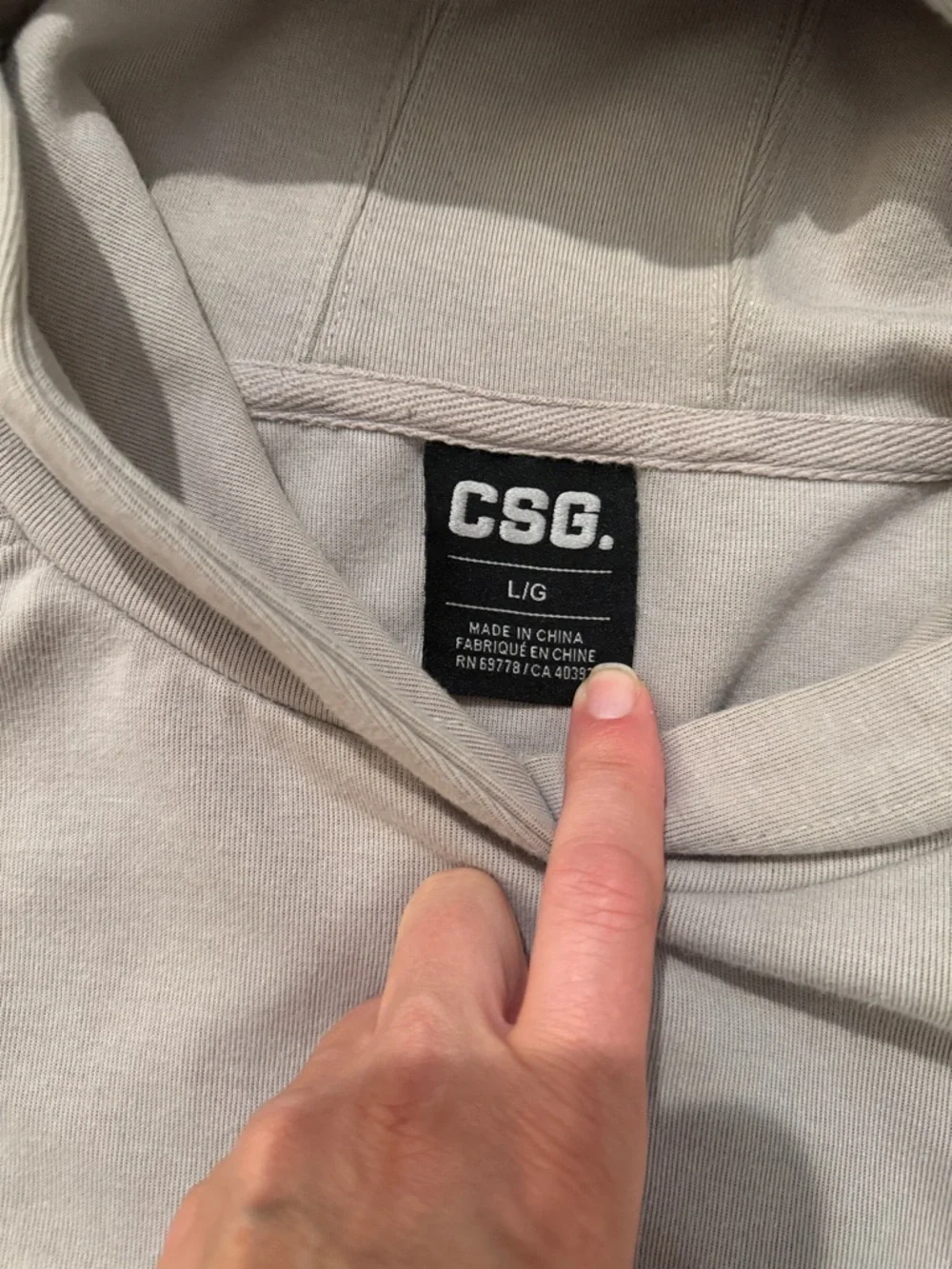 CSG Light Gray Two-Piece Hoodie & Jogger Set with Black Trim